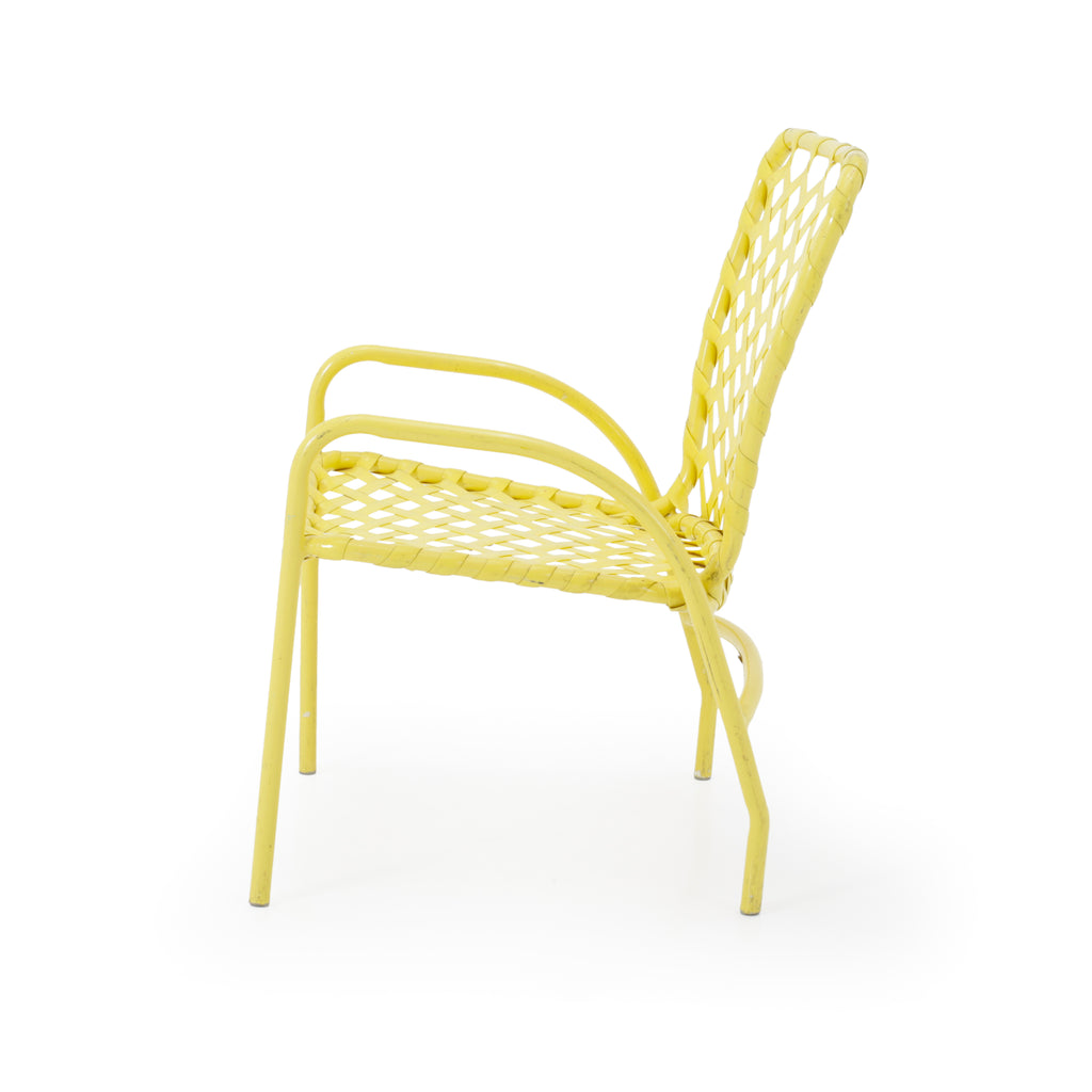 Lemon Yellow Metal Outdoor Armchair