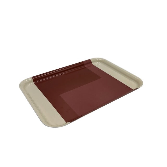 Maroon & Cream Plastic Serving Tray