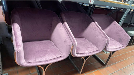 Lavender Velvet Tandem Armchairs