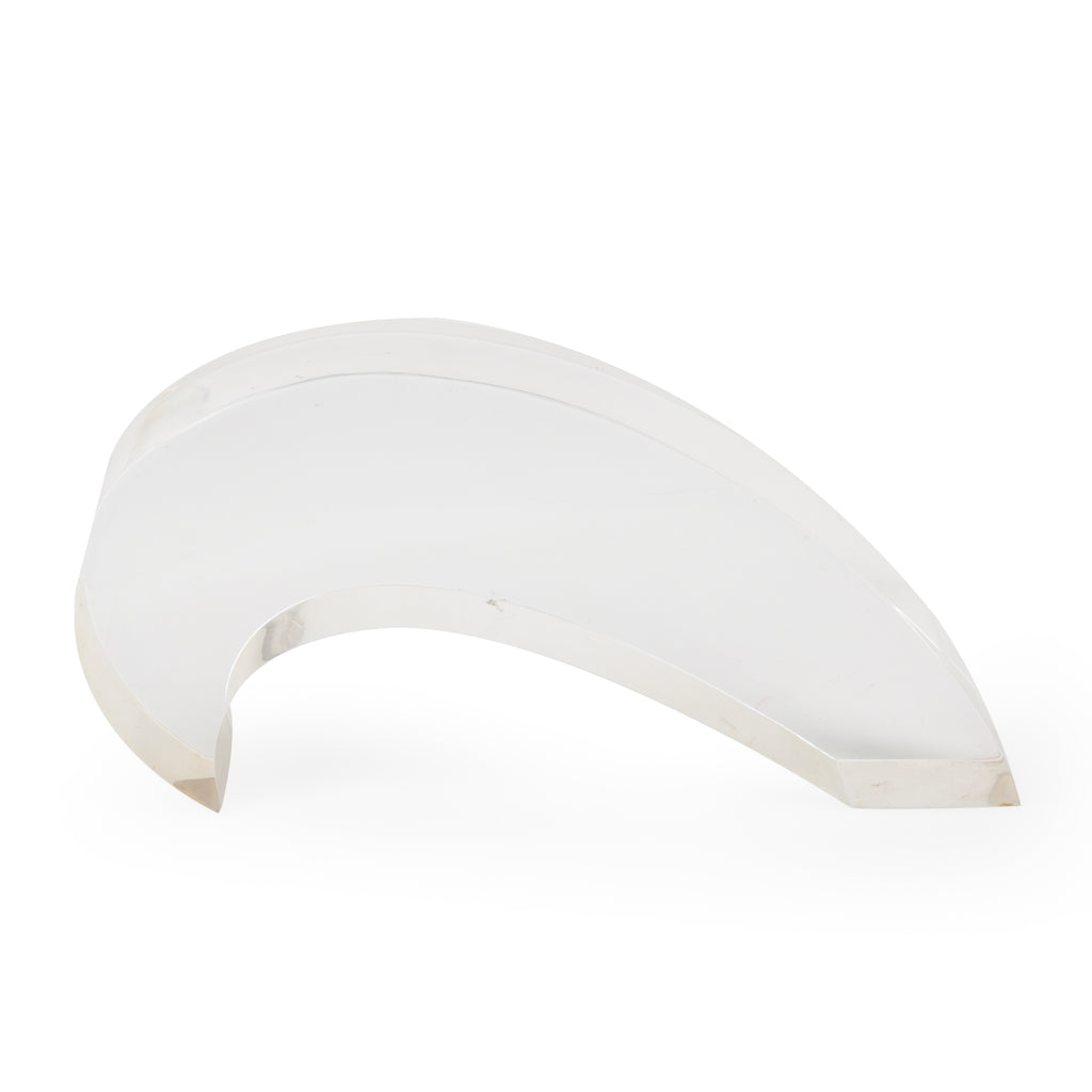 Clear Acrylic Abstract Curved Decorative Sculpture