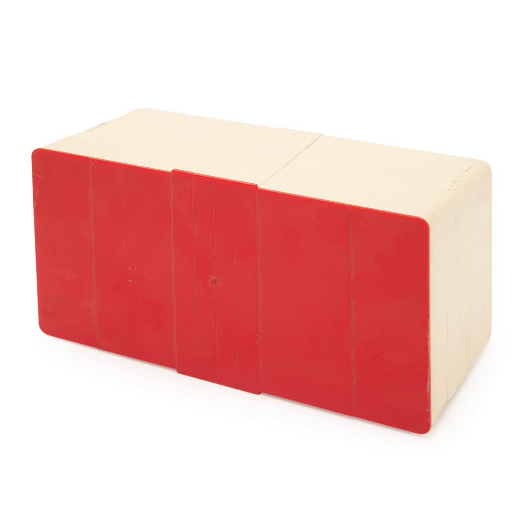 Vintage Red and Cream Plastic Sliding Top Storage Box
