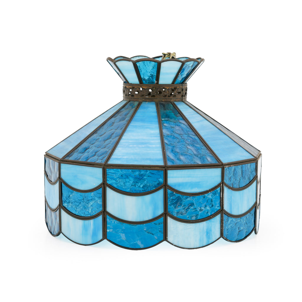 Blue Tiffany-Style Stained Glass Pendant Light