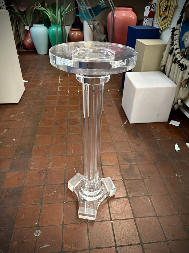 Clear Acrylic Fluted Column Pedestal Display Stand