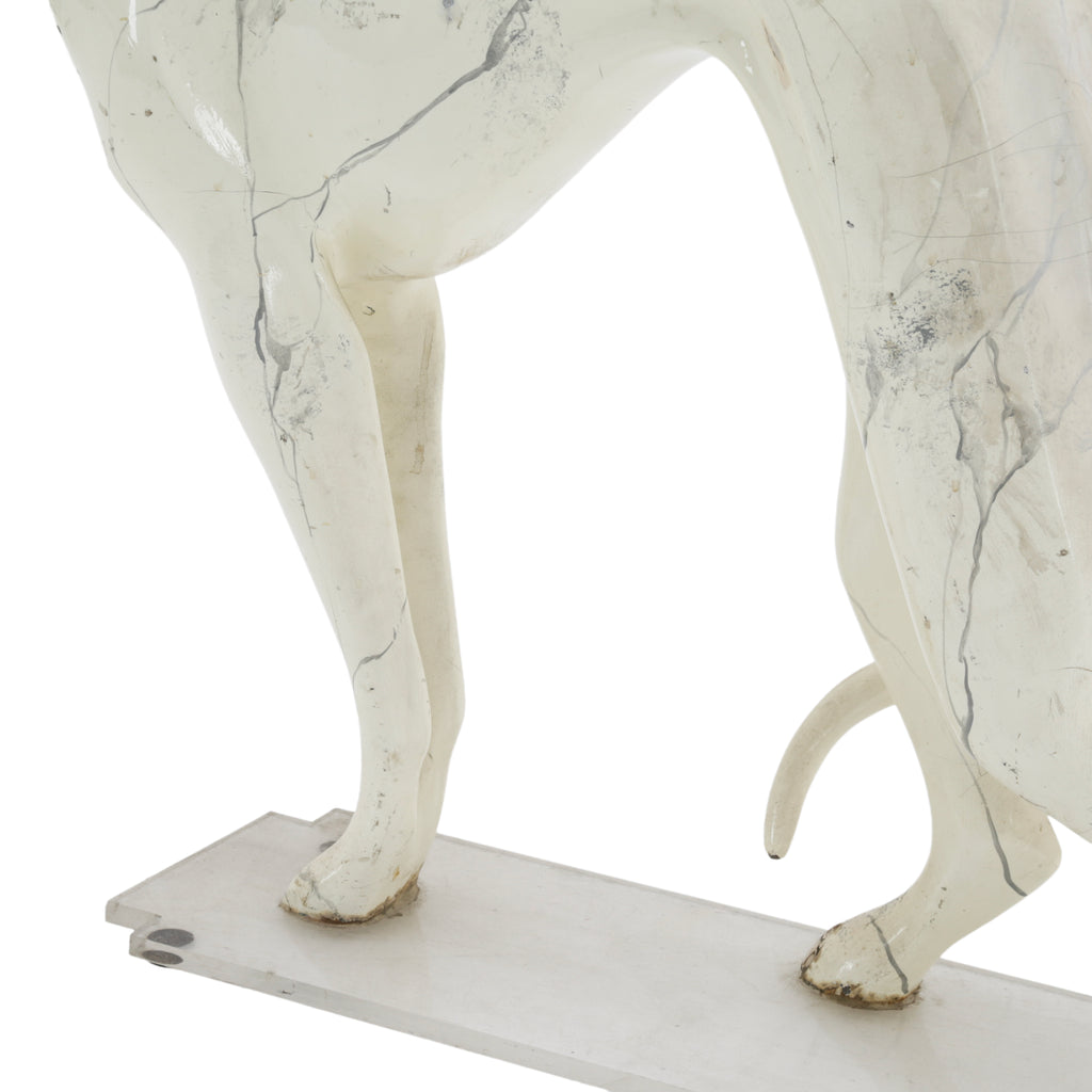 Cream and Gray Greyhound Sculpture