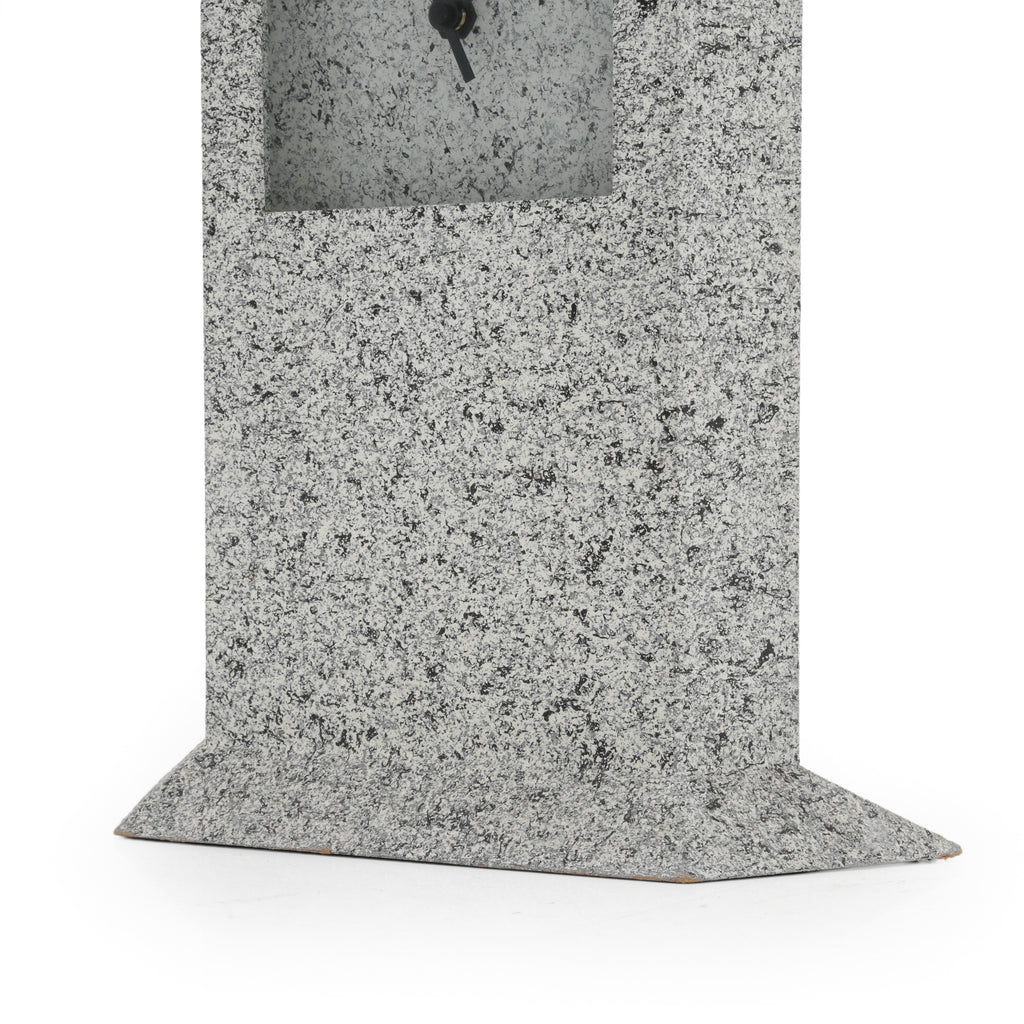 Gray Speckled Asymmetrical Desk Clock
