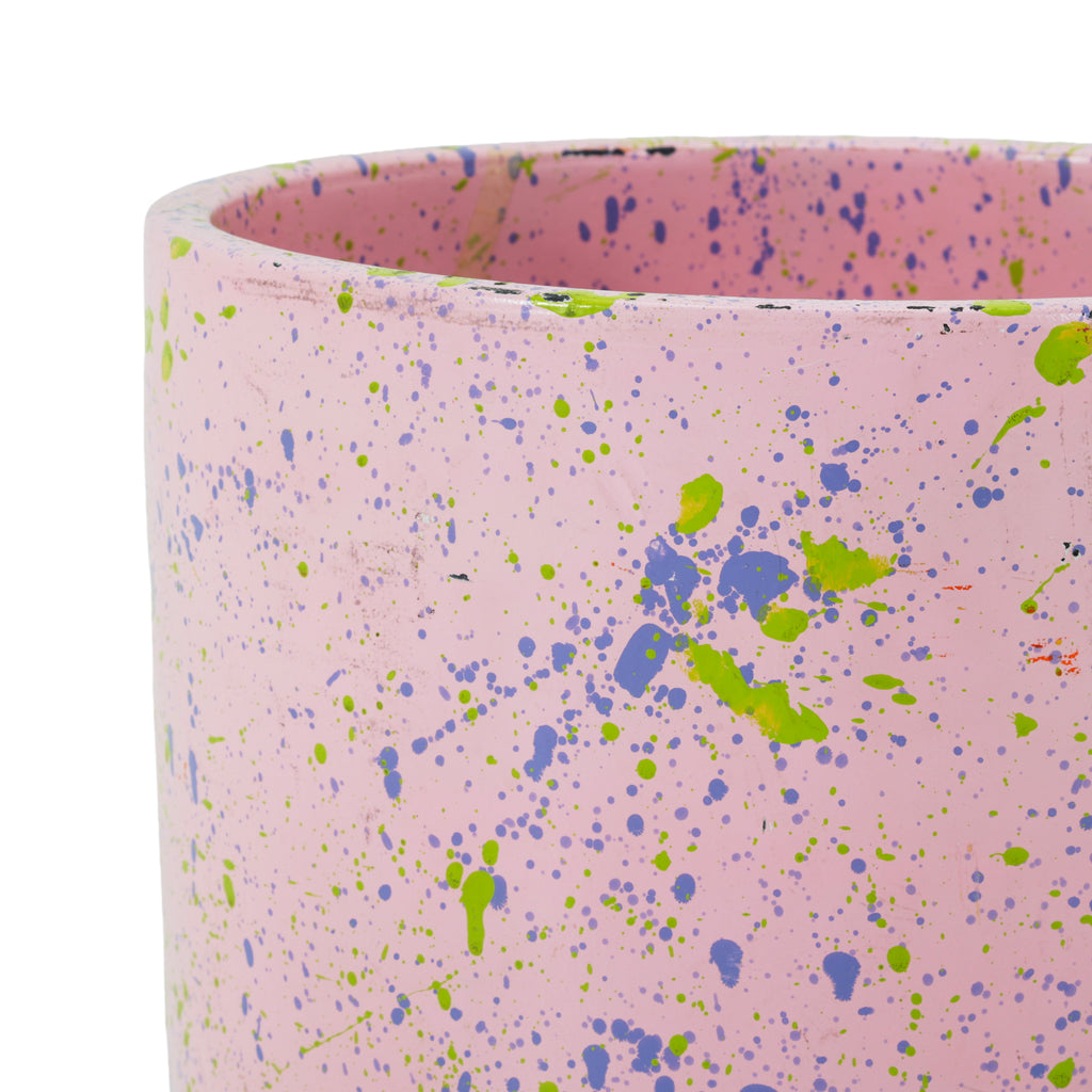 Pink Paint Splatter Ceramic Planter