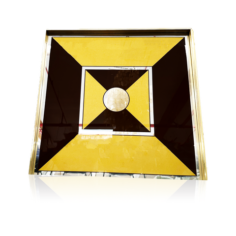 Yellow & Black Geometric Mirror Art
