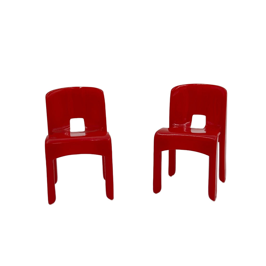 Glossy Red Plastic Miniture Chair