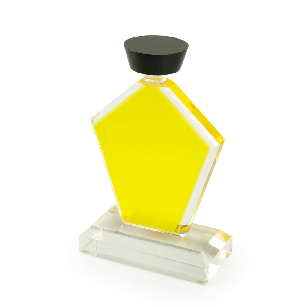 Bright Yellow Clear Acrylic Sculpture