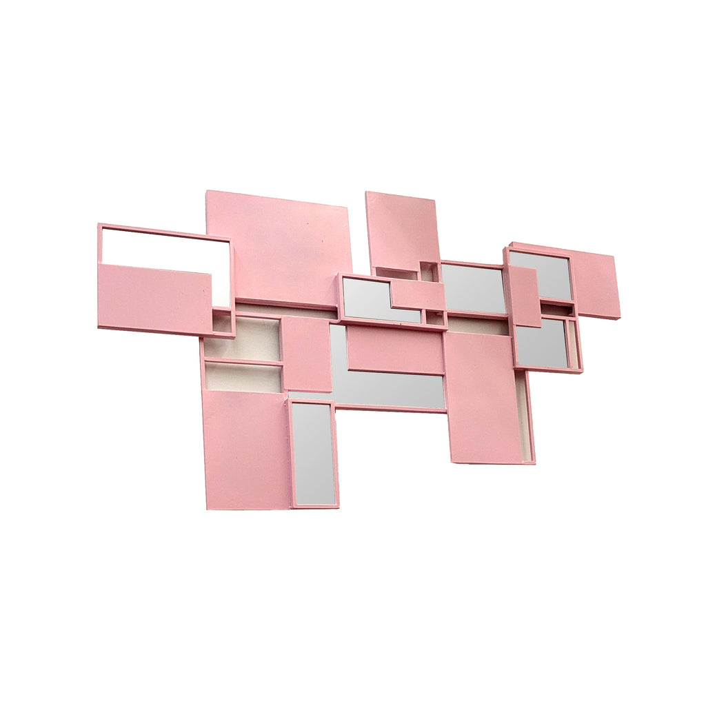 Pink Rectangle Wall Mirror Art