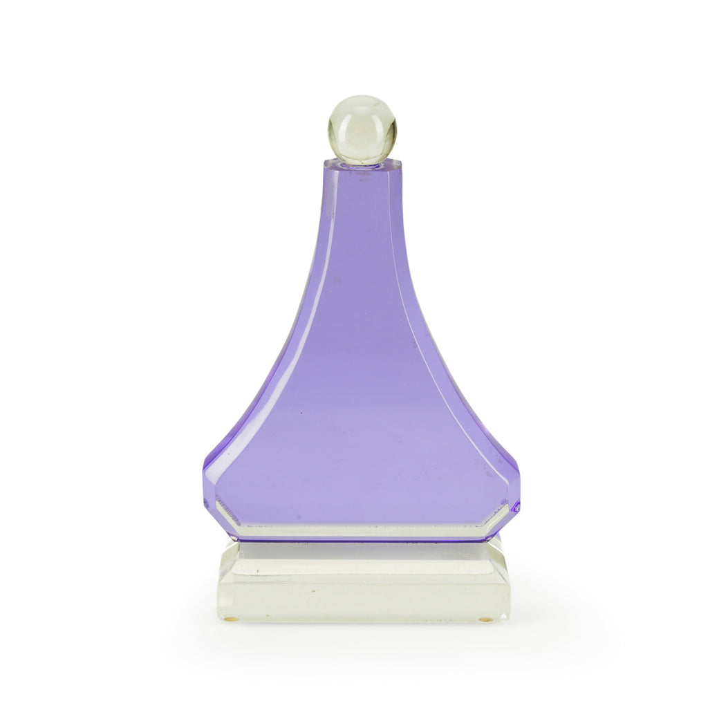Purple and Clear Faceted Acrylic Sculpture