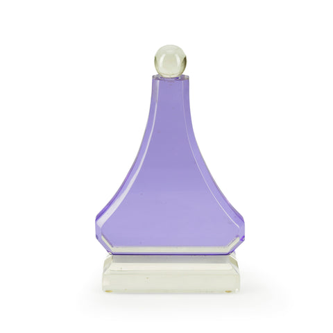 Purple and Clear Faceted Acrylic Sculpture