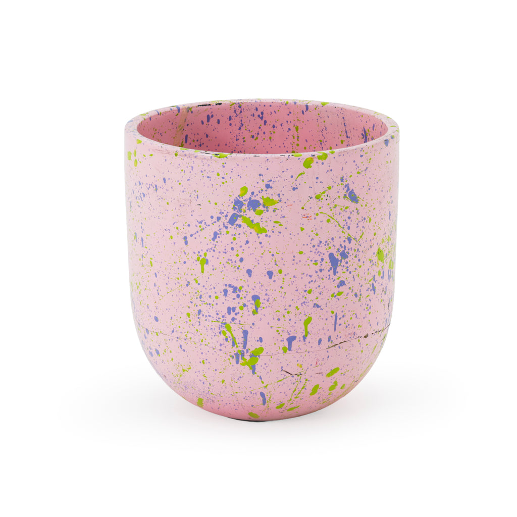 Pink Paint Splatter Ceramic Planter