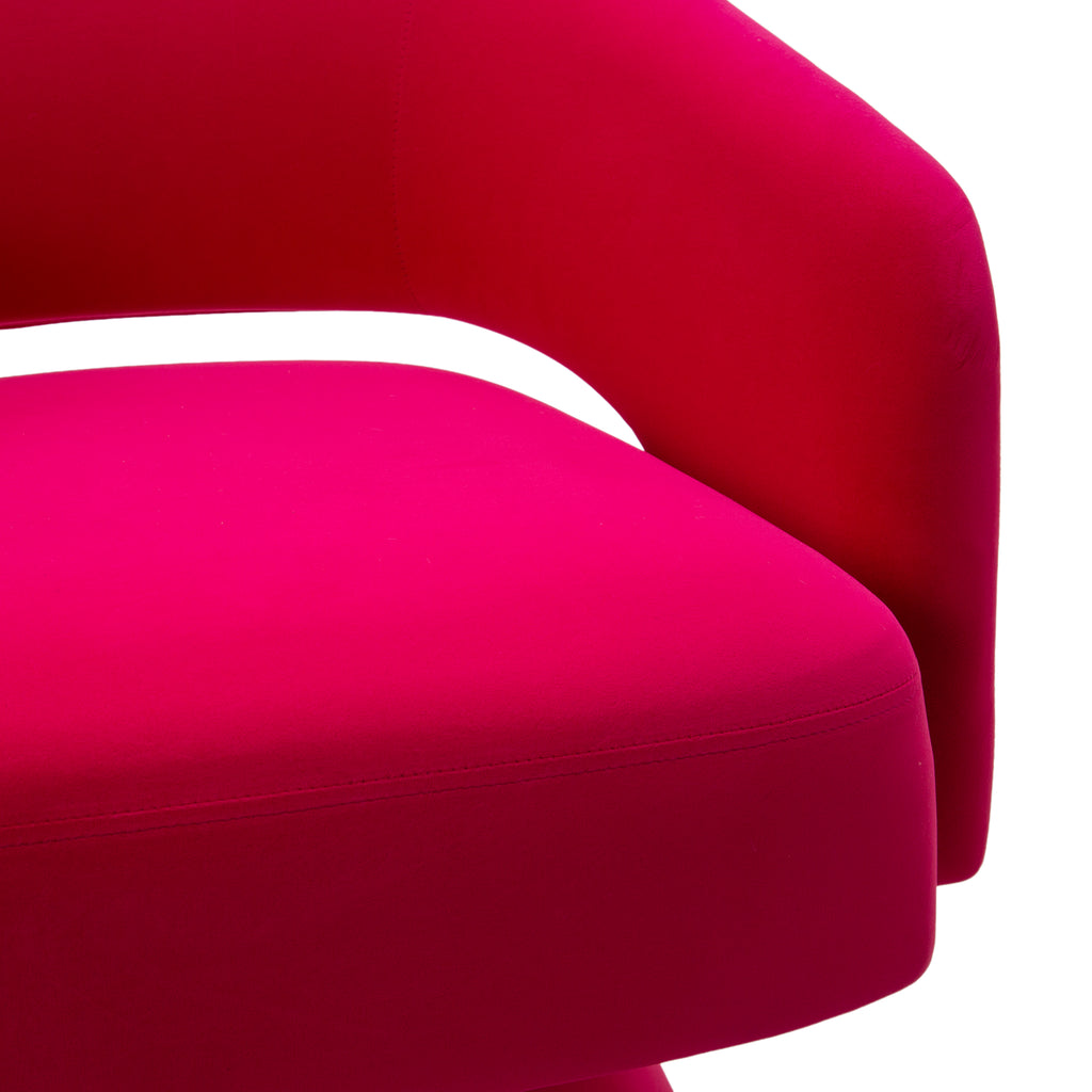 Fuchsia Swivel Barrel Accent Chair