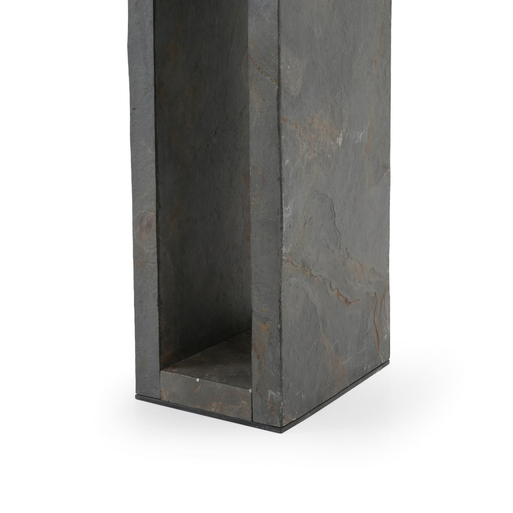 Dark Gray Slate Open Column Pedestal - Single