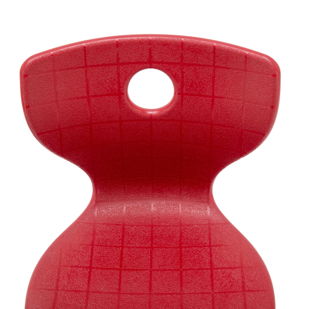 Red Plastic and Black Metal Cantilever Chair with Grid Texture