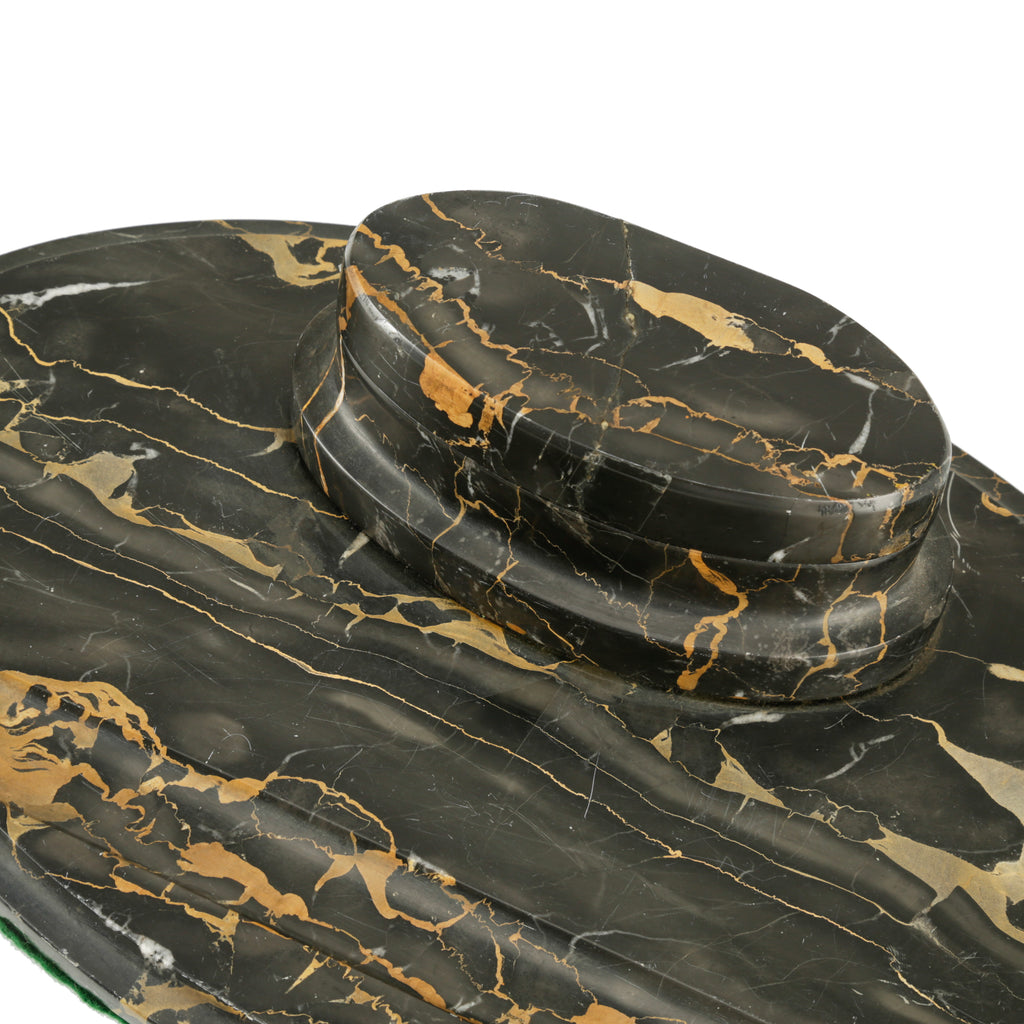 Black Marble and Gold Vein Decorative Desk Set