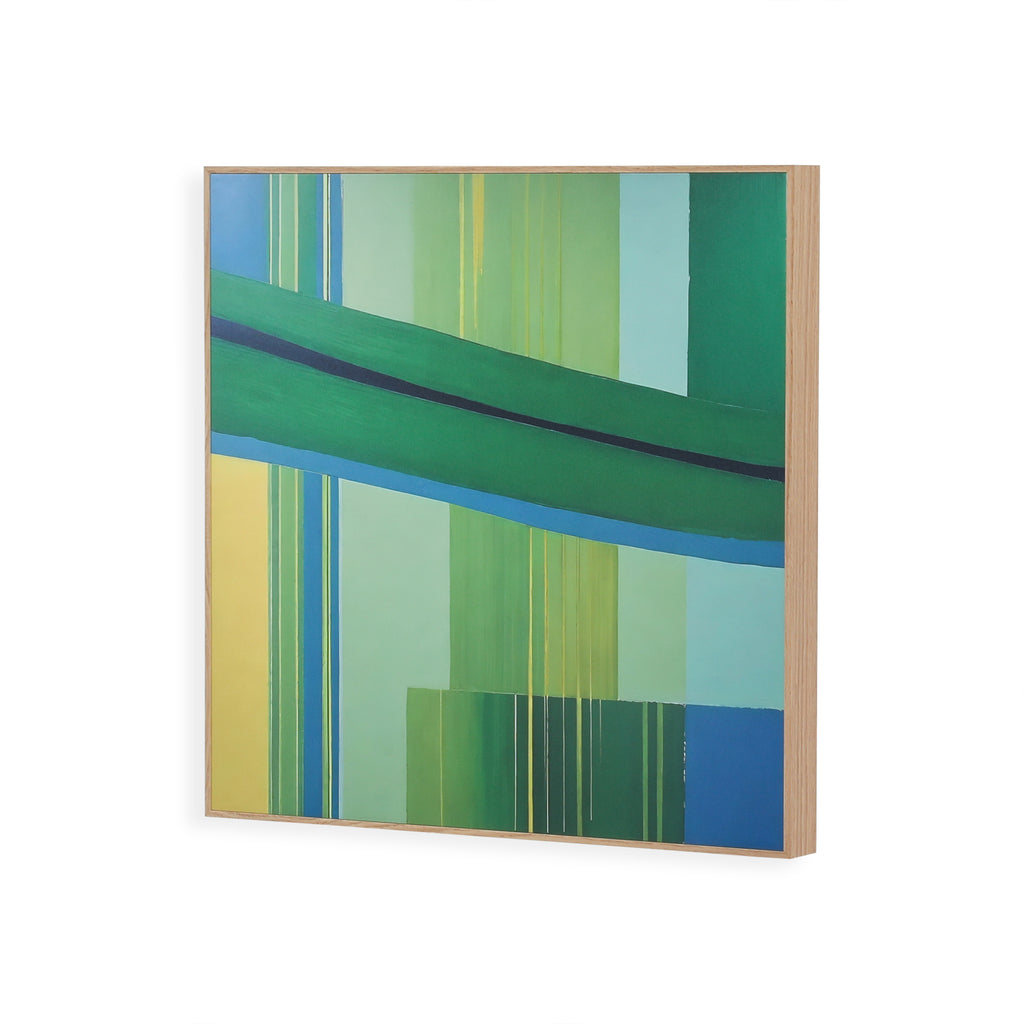1398 (A+D) Green Stripe Abstract B