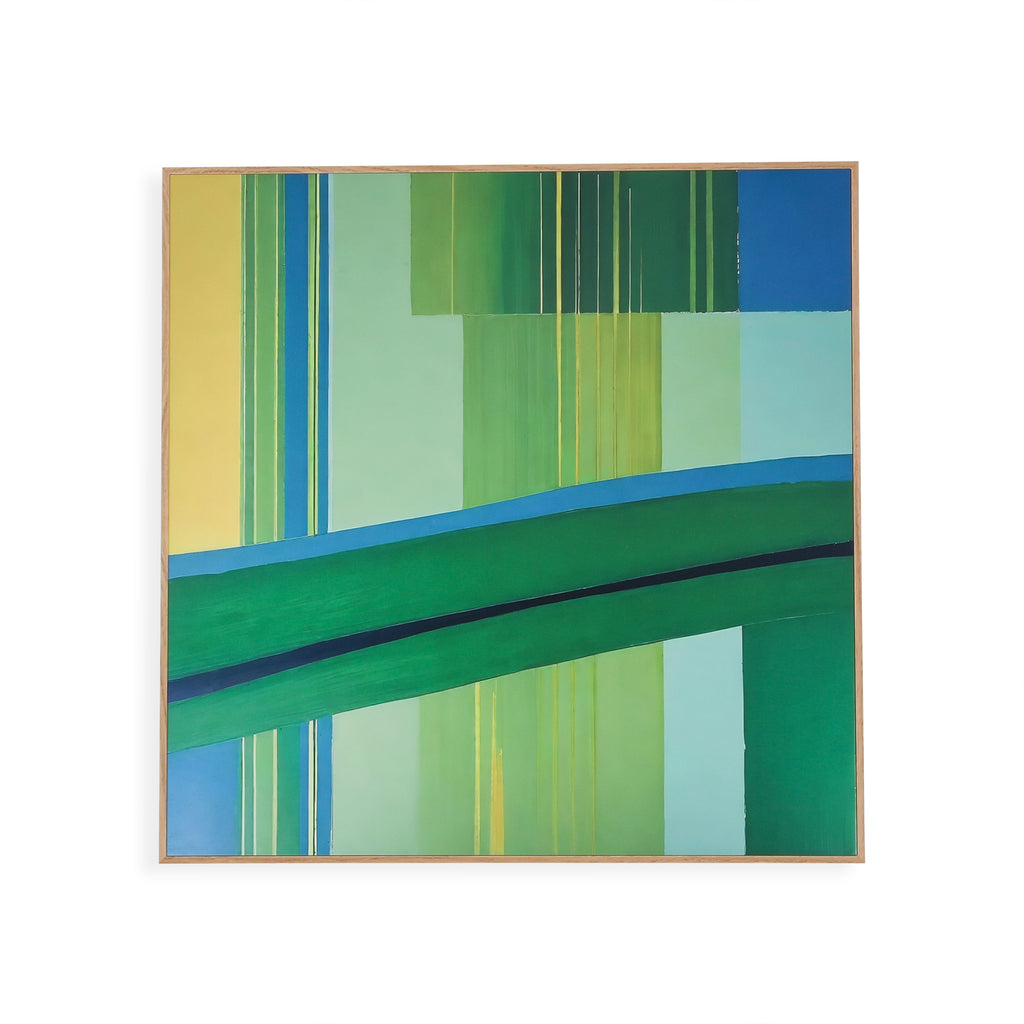1398 (A+D) Green Stripe Abstract B