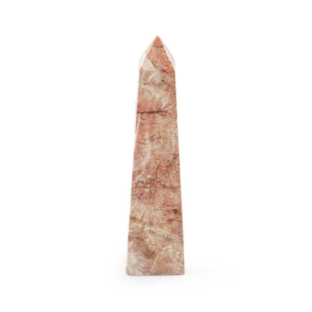 Pink and Brown Marble Decorative Obelisk