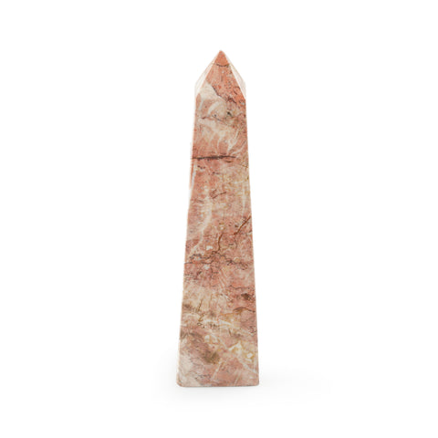 Pink and Brown Marble Decorative Obelisk