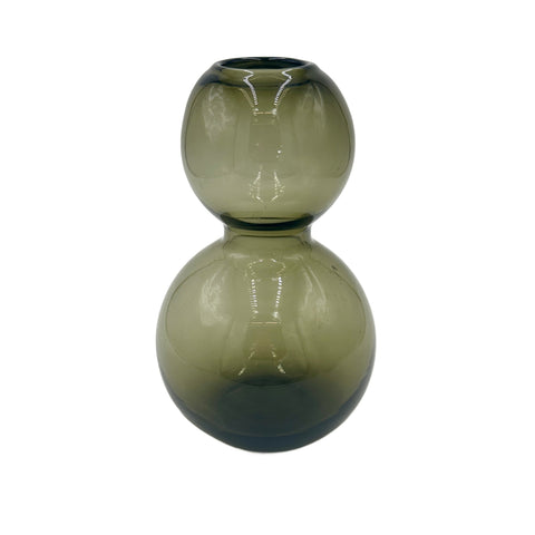 Bulbous Green Glass Vase
