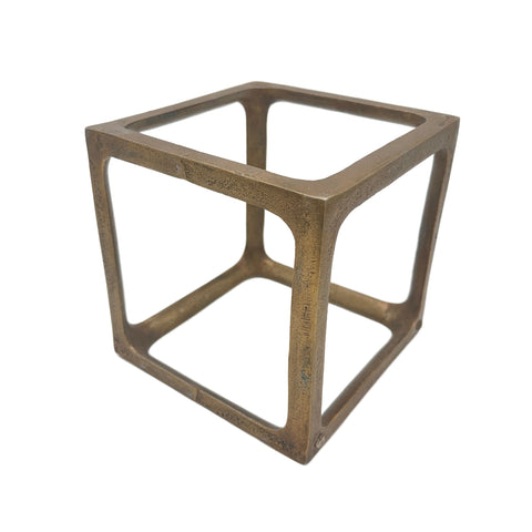 Brass Cube Frame Table Sculpture - Large