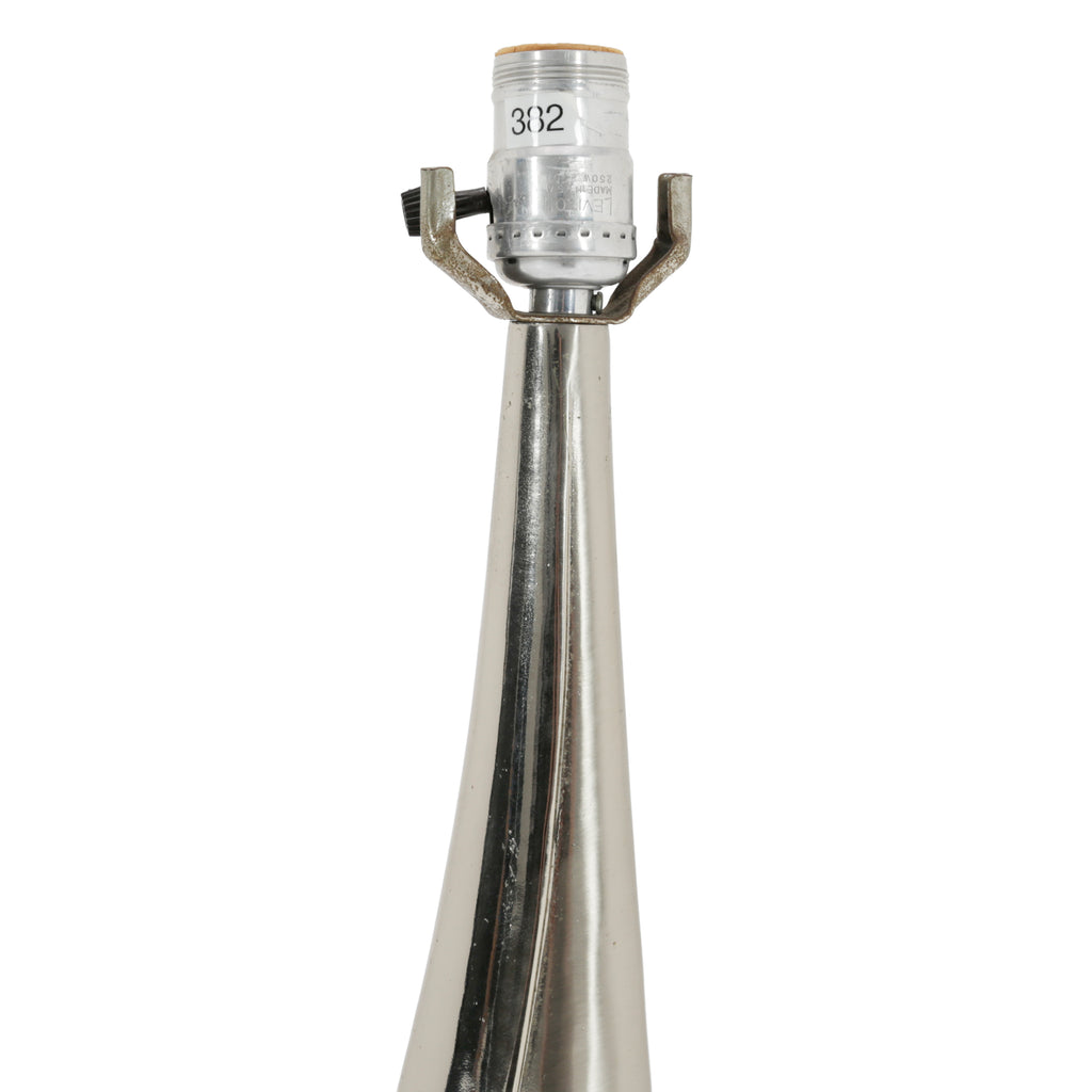 Silver/Chrome Sculptural Twisted Metal Table Lamp