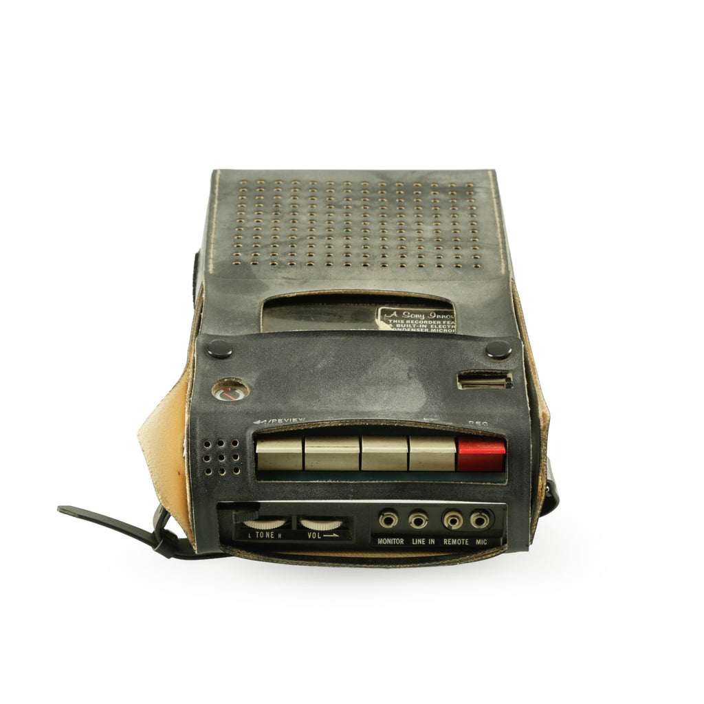 Vintage Black Leather Sony Reel-to-Reel Tape Recorder