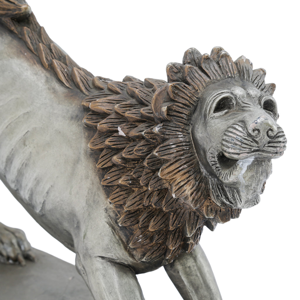 Silver & Bronze Mythological Lion Sculpture