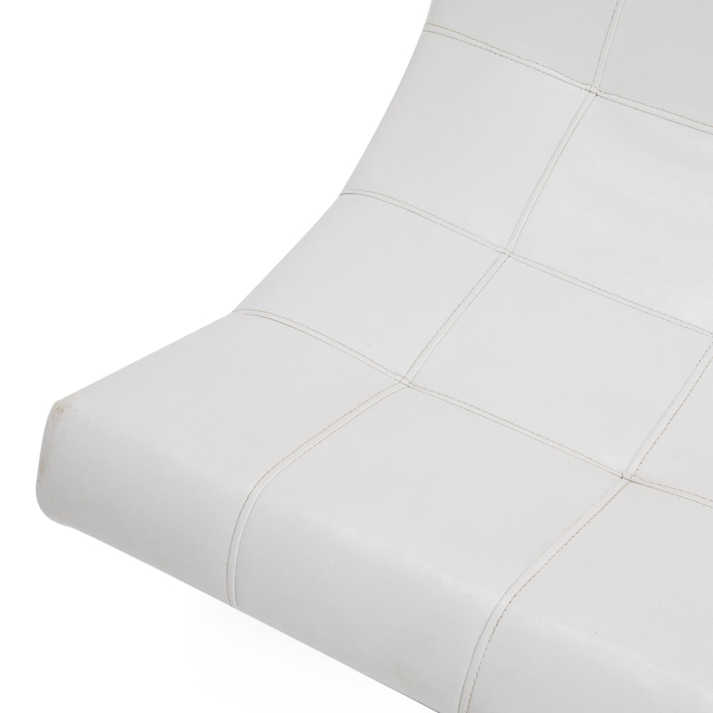White Leather Swivel Scoop Chair
