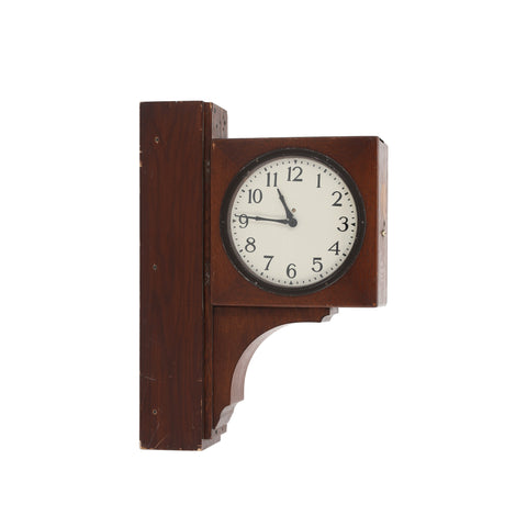 Side Mounted Vintage Wooden Wall Clock