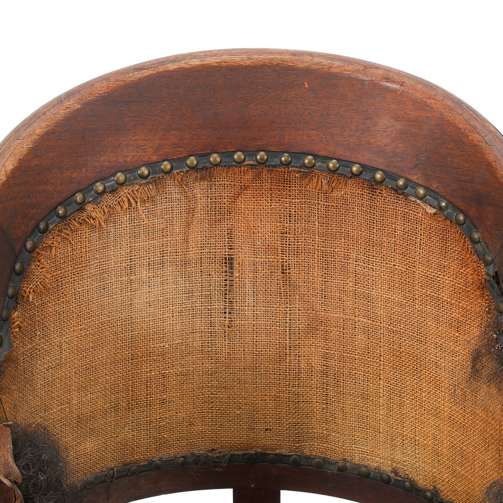 Rustic Wooden Chair with Exposed Burlap Back