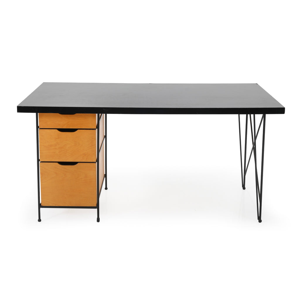 Black / Wood Contemporary Desk
