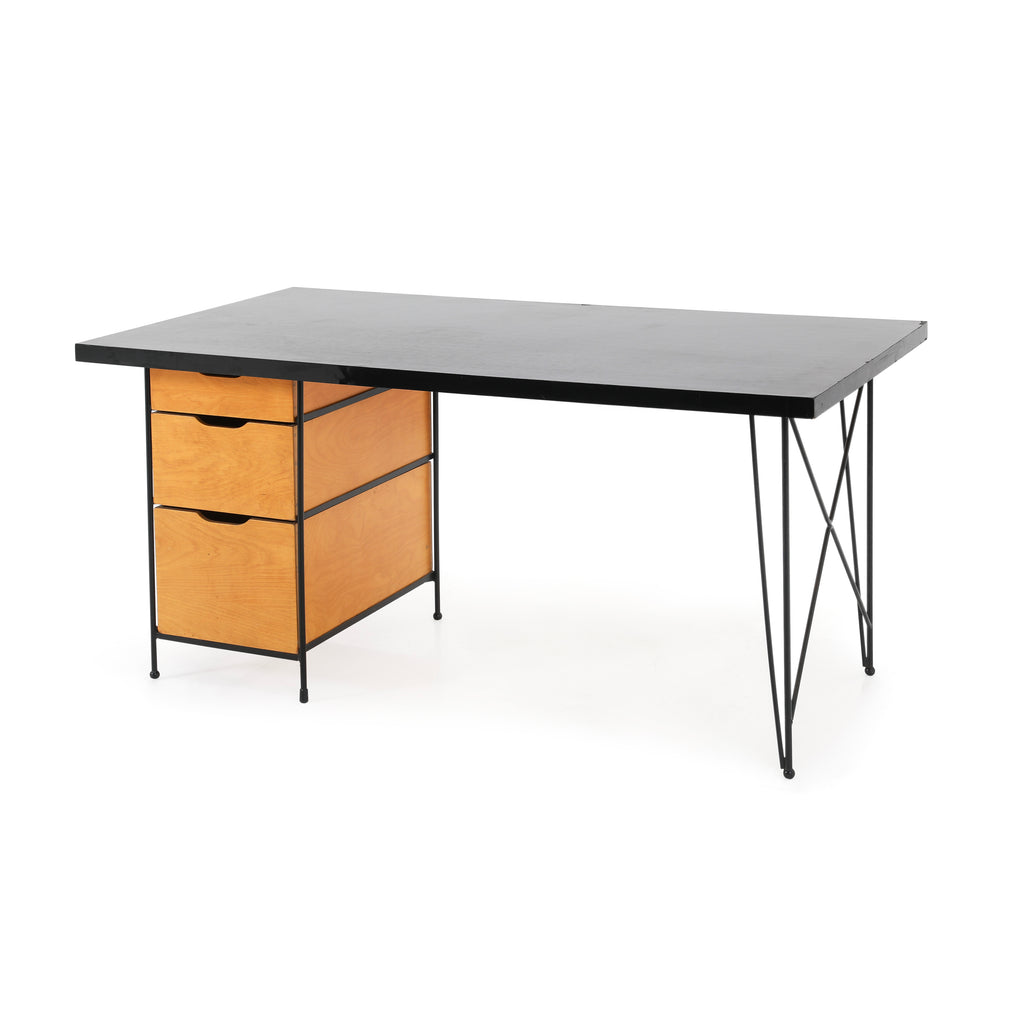 Black / Wood Contemporary Desk
