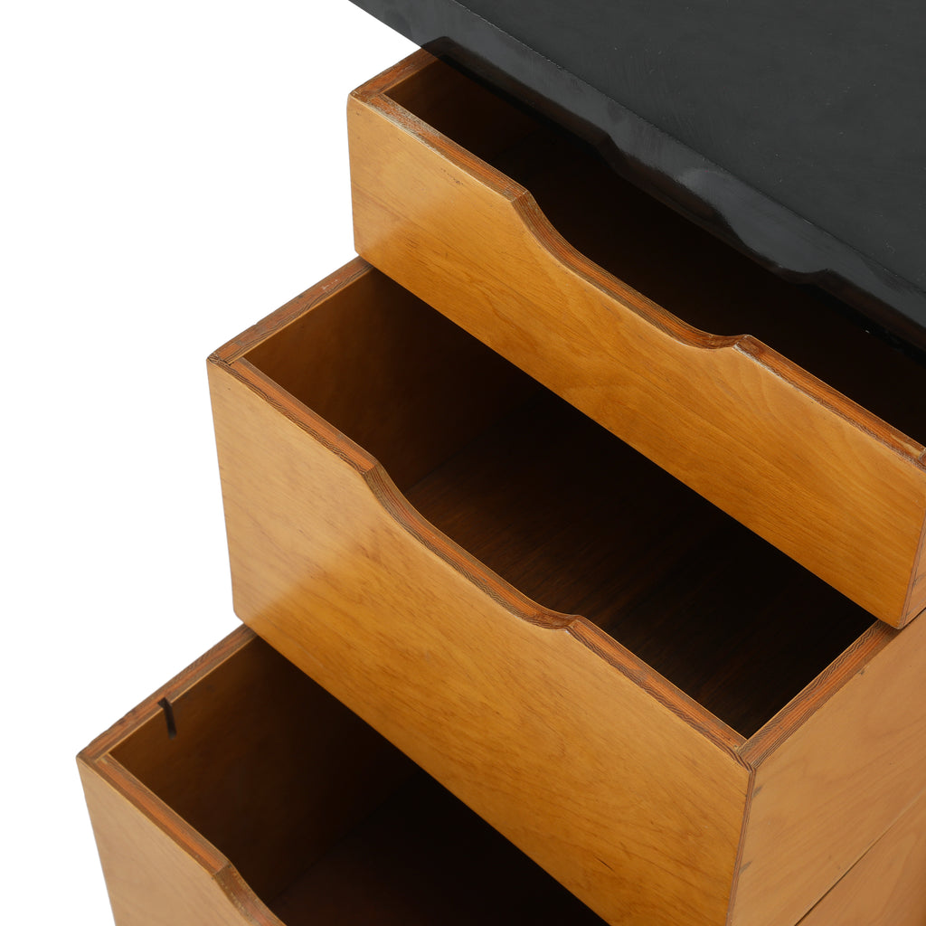 Black / Wood Contemporary Desk