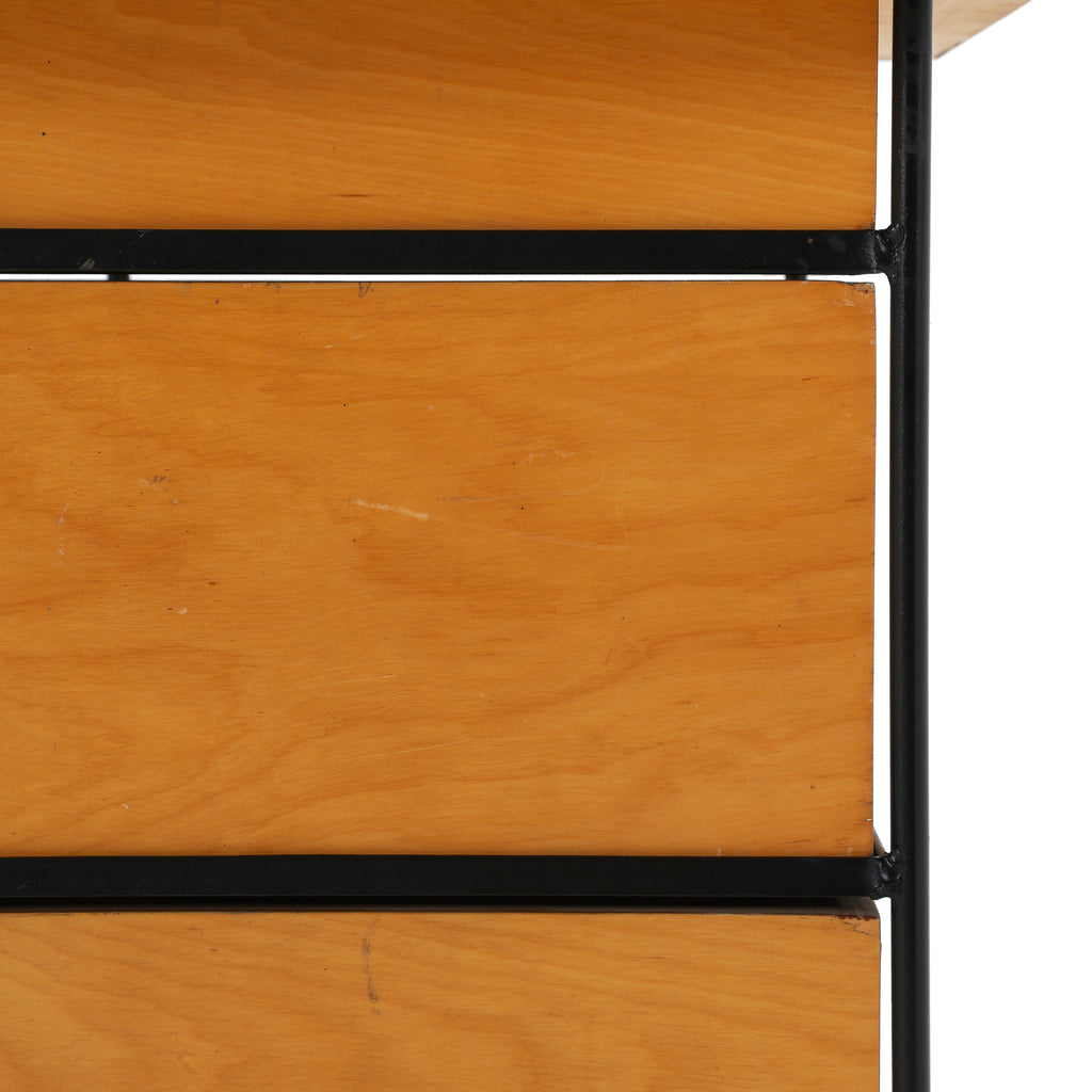 Black / Wood Contemporary Desk