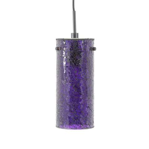 Purple Glass Cylinder Pendant Lamp
