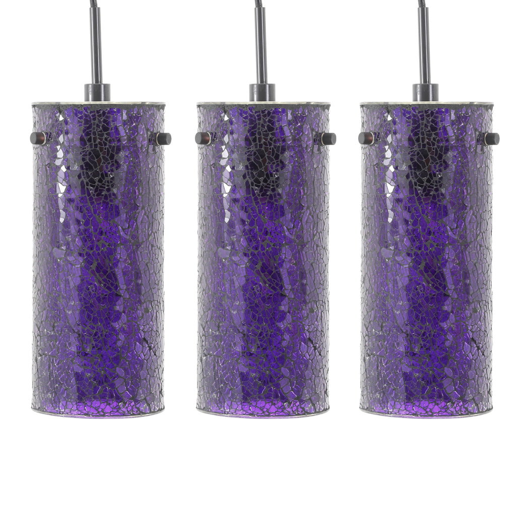 Purple Glass Cylinder Pendant Lamp