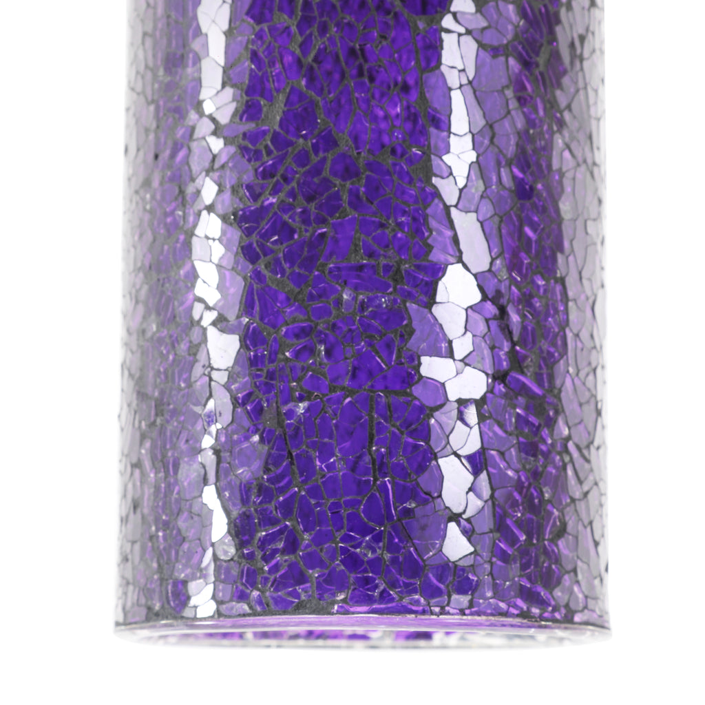 Purple Glass Cylinder Pendant Lamp