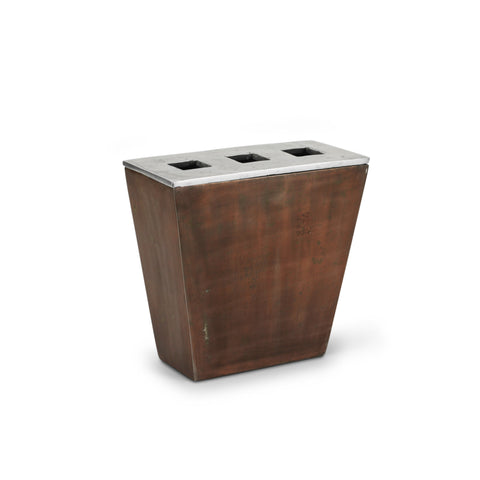 Brown / Silver Metal Vase (A+D)