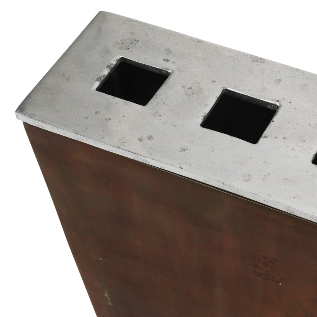 Brown / Silver Metal Vase (A+D)