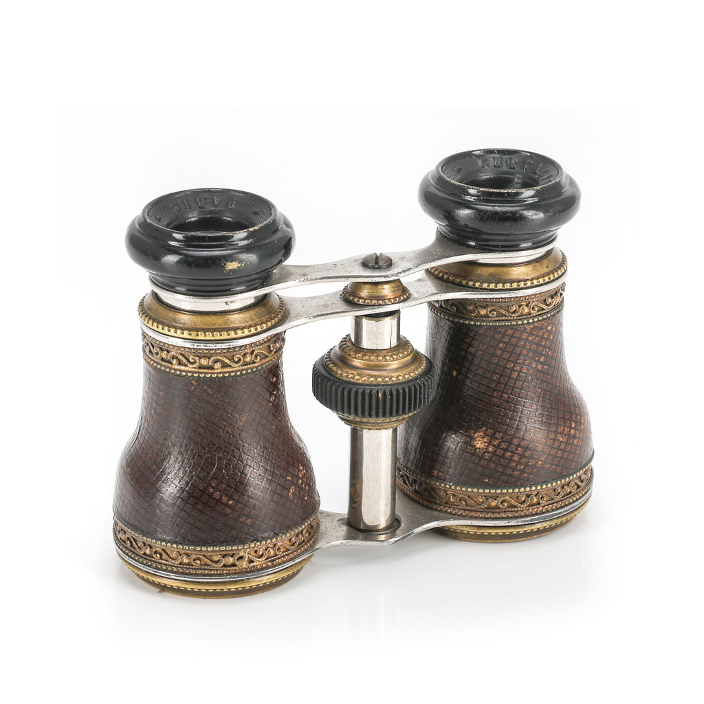 Ornate Brown + Gold Vintage Binoculars