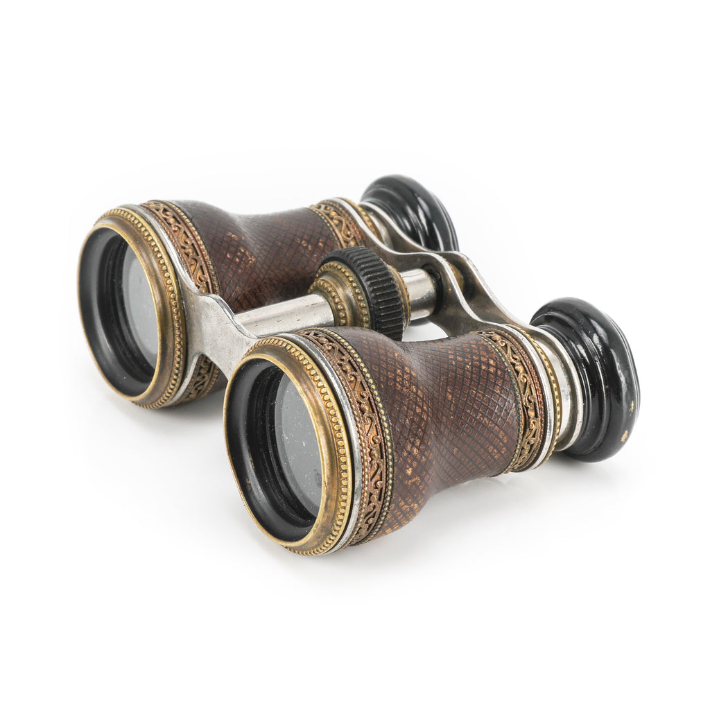 Ornate Brown + Gold Vintage Binoculars