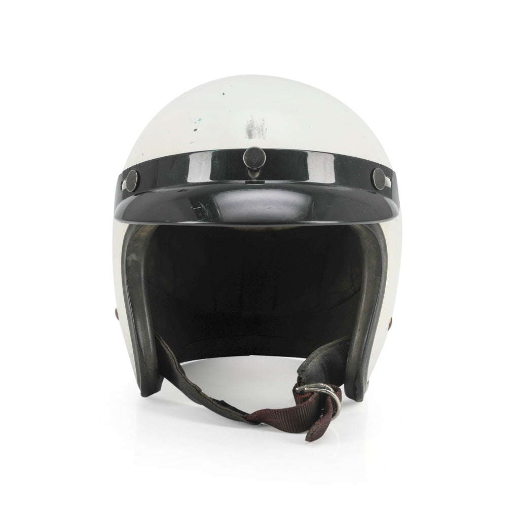 White / Cream and Black Helmet w/ Visor