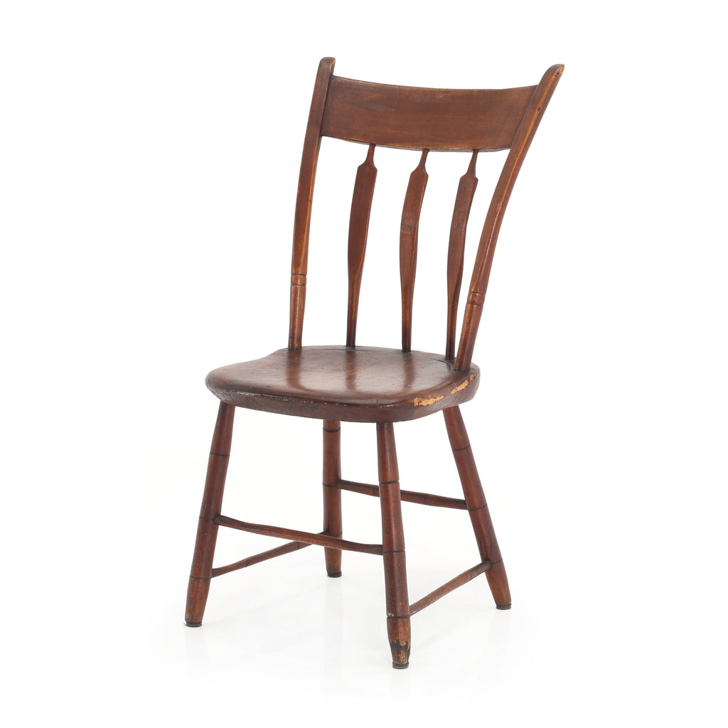 Curved Slat Back Wood Chair