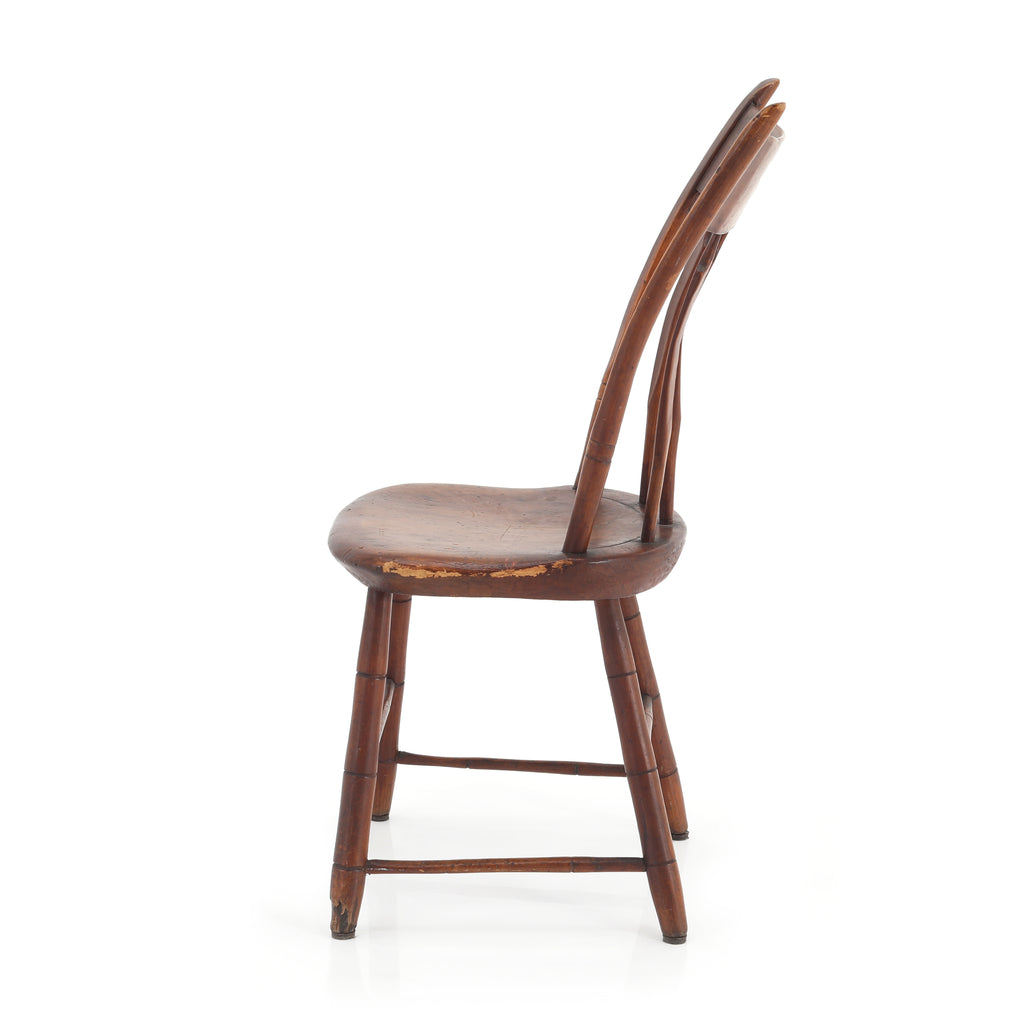 Curved Slat Back Wood Chair
