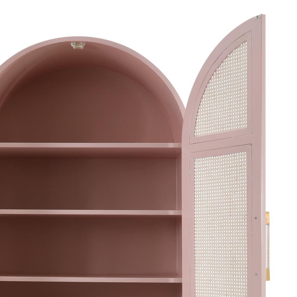 Pink Standing Shelf with Cane Doors