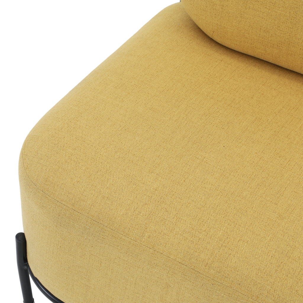 Yellow Linen Accent Chair