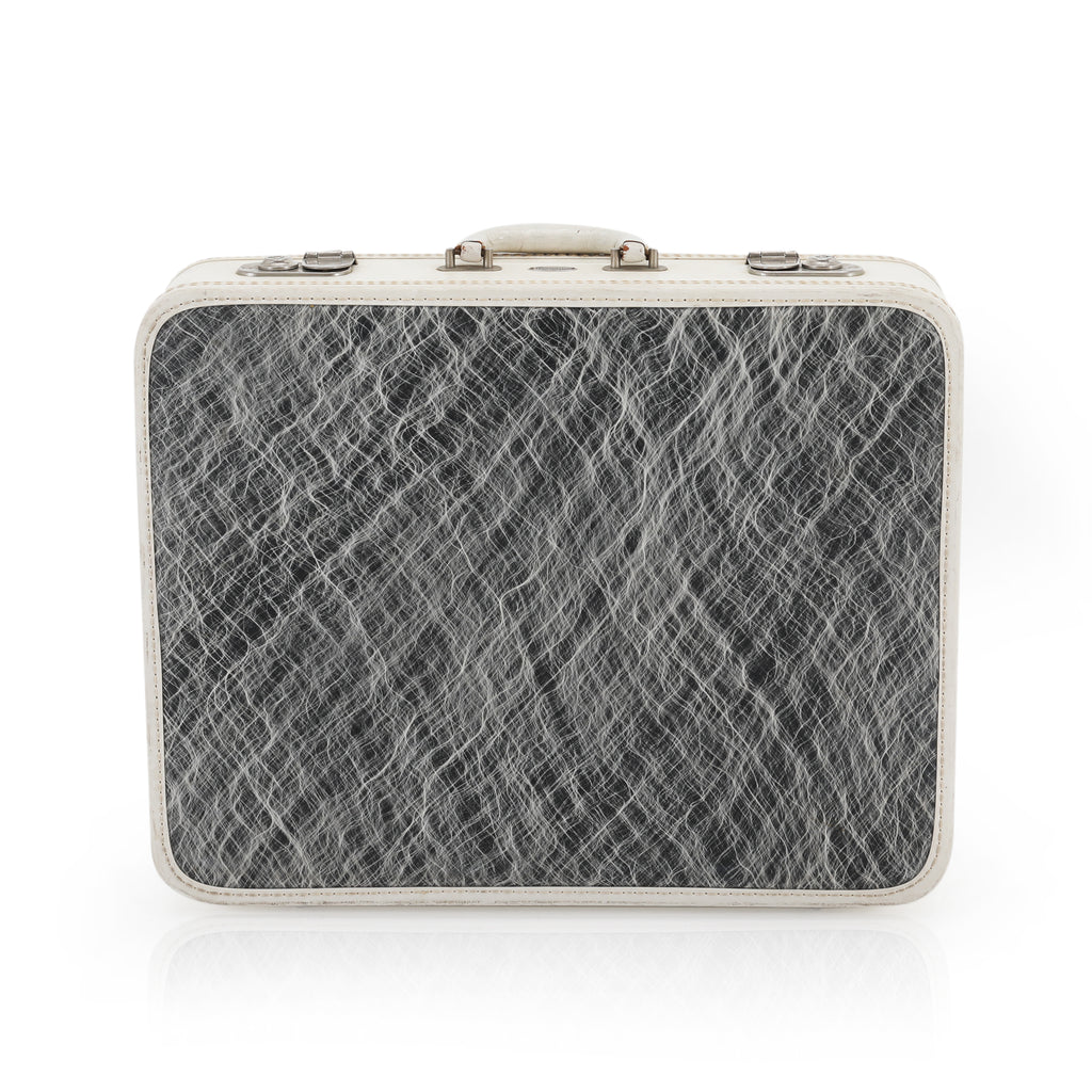 White / Grey Maximillian Small Leather Suitcase